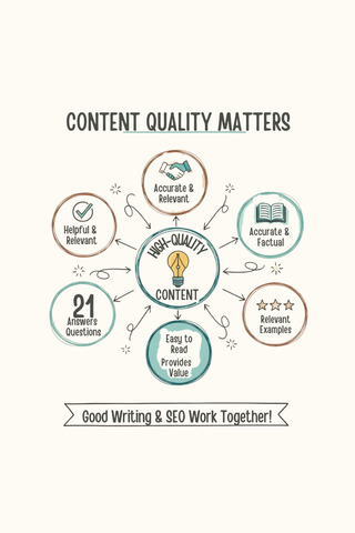 A graphic showing why content quality is important 